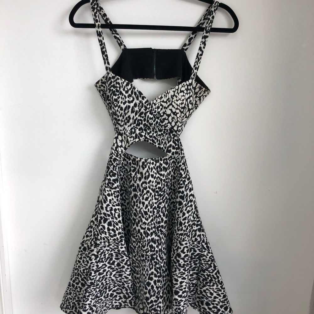 Bec + Bridge leopard Cut-out fit & Flare Bra top dress Size 4